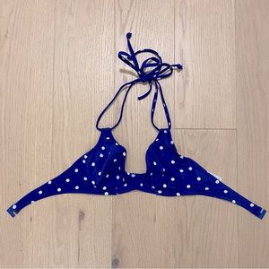 ASOS Swim Bikini Top, Blue and White Polka Dot, 34D